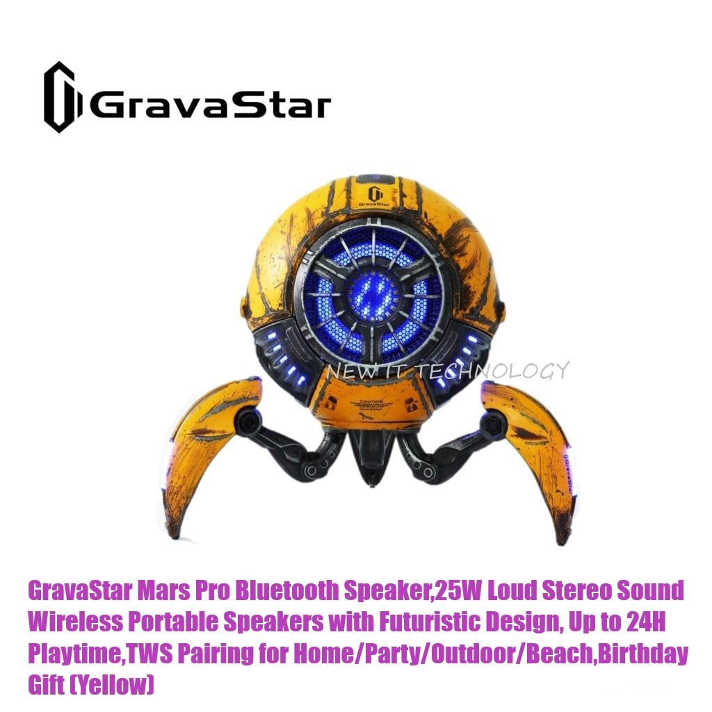 Bluetooth Speaker,Gravastar Supernova Portable Speaker with HD Sound, Up to  24H Playtime, TWS Pairing, BT5.3,Wireless Speakers for Home/Party/Outdoor/Beach,  Electronic Gadgets, Birthday Gift (Black) 