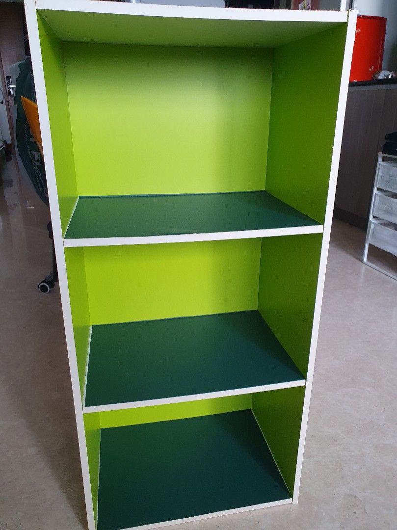 Green shelving unit shelves, Furniture & Home Living, Furniture