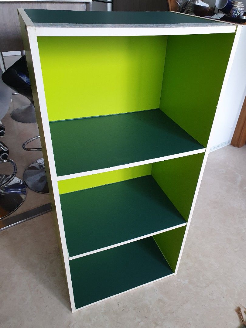 Green shelving unit shelves, Furniture & Home Living, Furniture