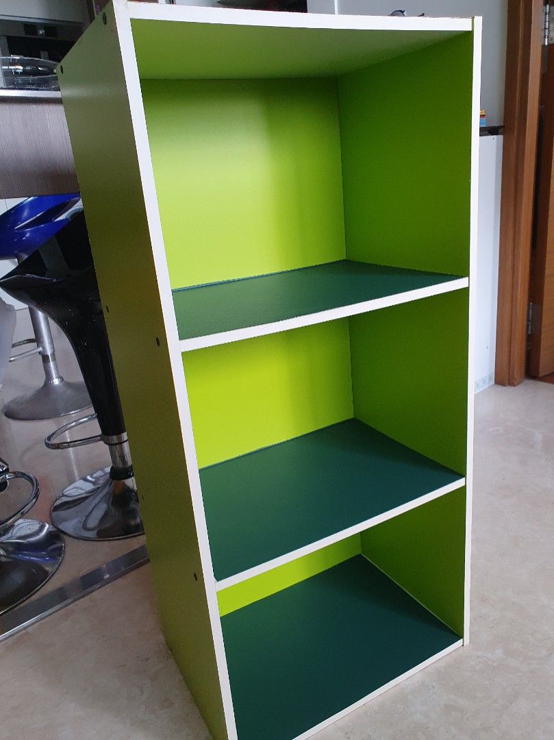 Green shelving unit shelves, Furniture & Home Living, Furniture