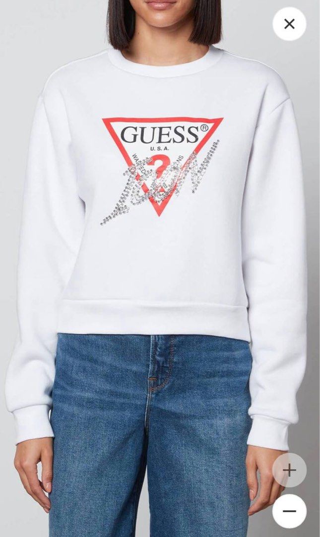 White guess crewneck on sale