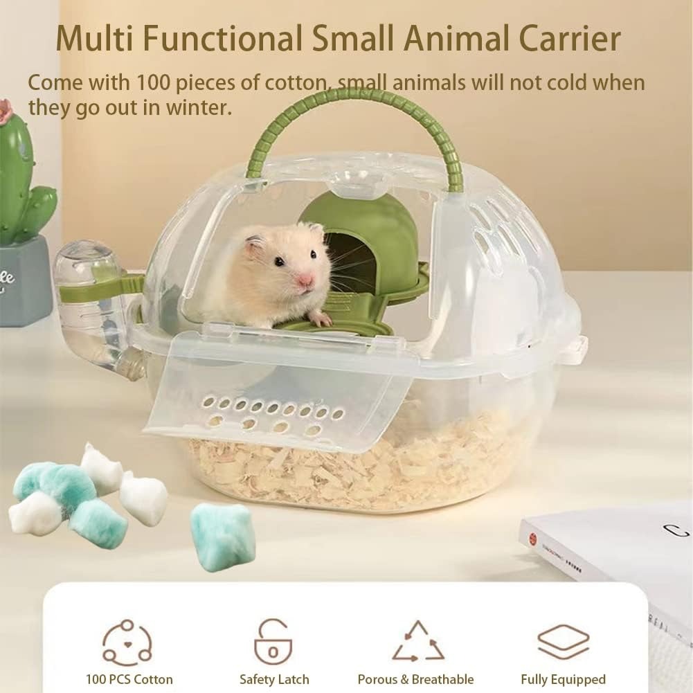 Hamster Carrier with Water Bottle Small Animal Pet Travel Cage Carriers