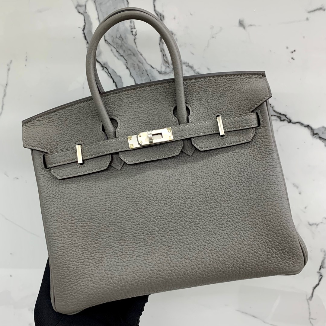 Hermes Birkin 25 Togo Gris Meyer SHW Stamp U