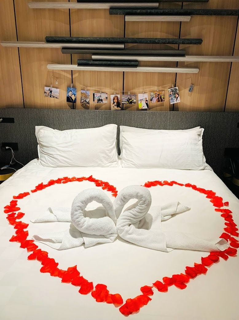 Hotel anniversary set up, special event moments, Set up with decorations, hotel room decorations