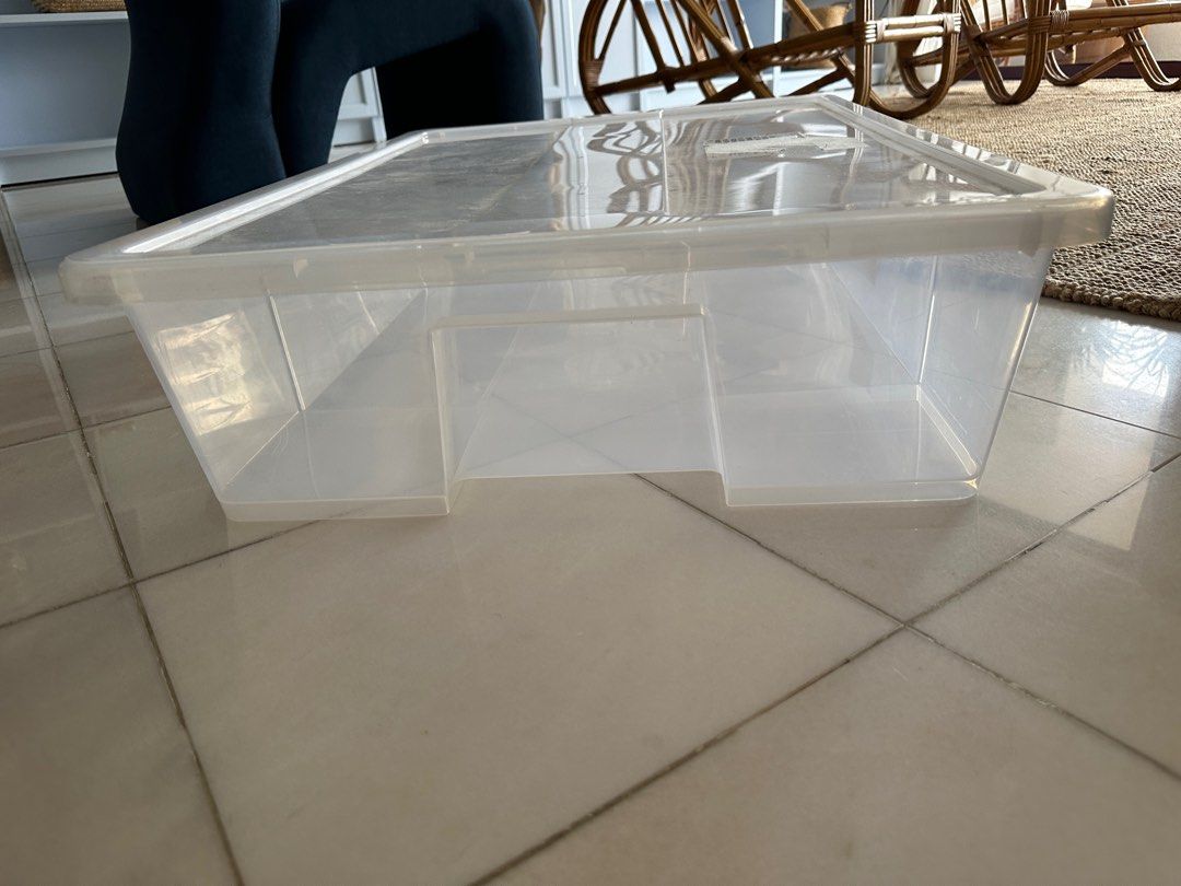 IKEA large plastic storage box with lid, Furniture & Home Living, Home