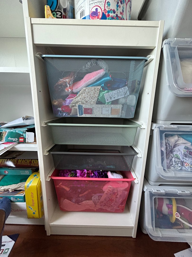 IKEA shelf with baskets/drawers, 傢俬＆家居, 其他, 收納箱及袋 Carousell