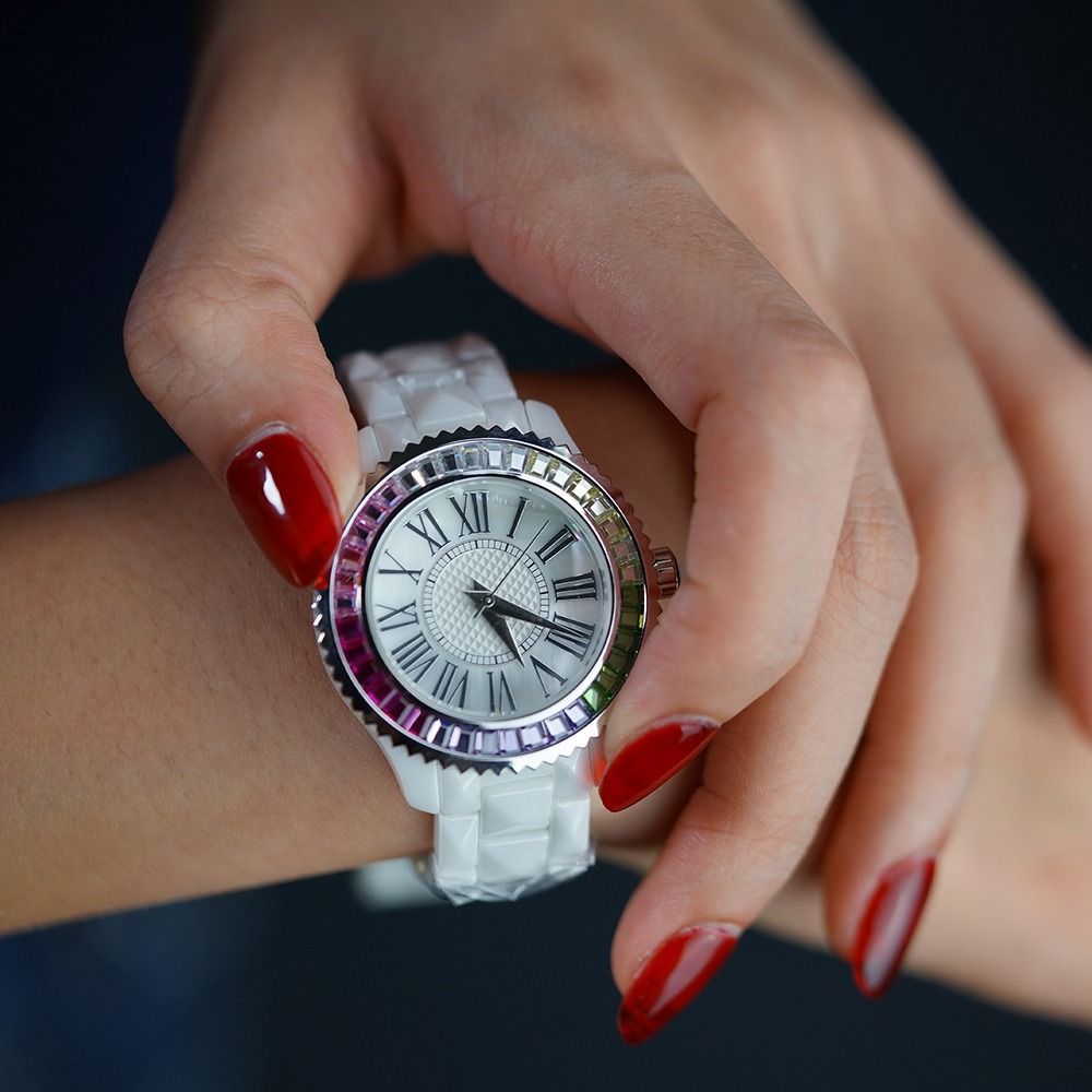 White sale pearl watch
