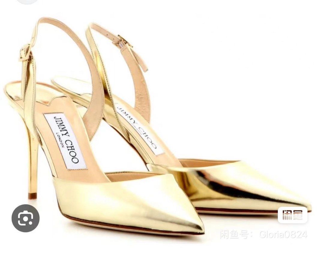 Jimmy Choo gold Heels size 37 Women s Fashion Footwear Heels on