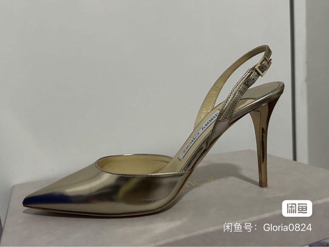 Jimmy Choo gold Heels size 37 Women s Fashion Footwear Heels on