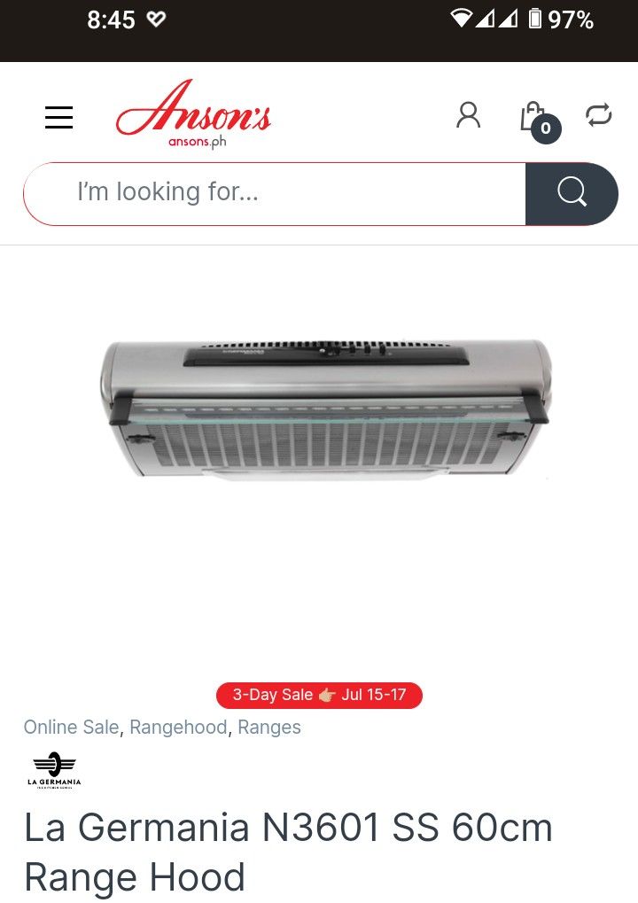 la Germania Range Hood on Carousell