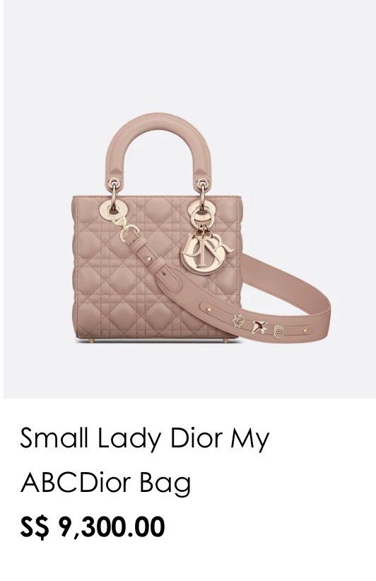 Lady dior blush best sale bag