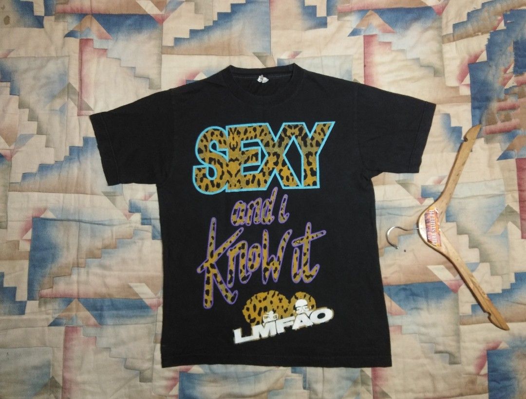 LMFAO Sexy and i Know it (Category: Tshirts & Polo Shirts ) located in Pili. Submitted by purestuffph (Listing ID 1242811683, Image 1). Description: LMFAO Sexy and i Know it statement tee size: small W19 x L25 check detailed pics 350 + shipping.