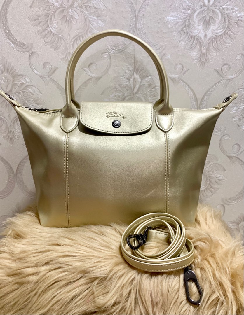 Longchamp sales gold tote