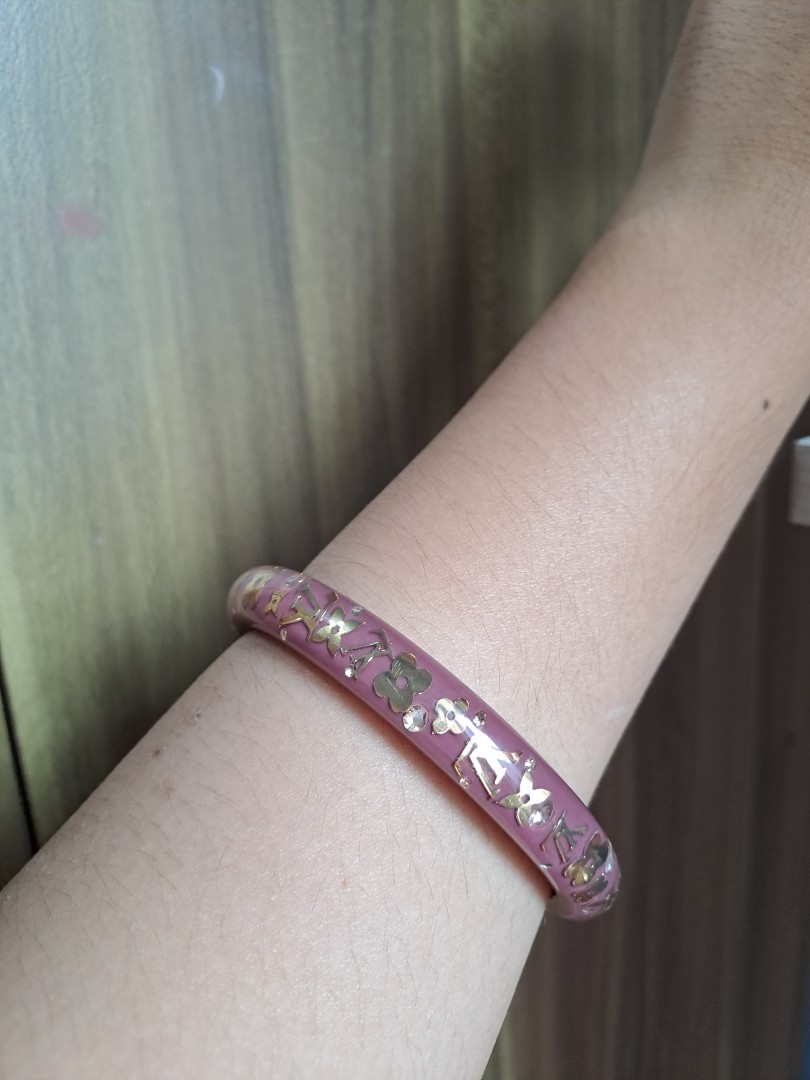 Gelang lv titanium / gelang titanum lv / bangle titanium lv / gelang  titanium wanita DM 6cm / gelang kulit LV titanium rose gold