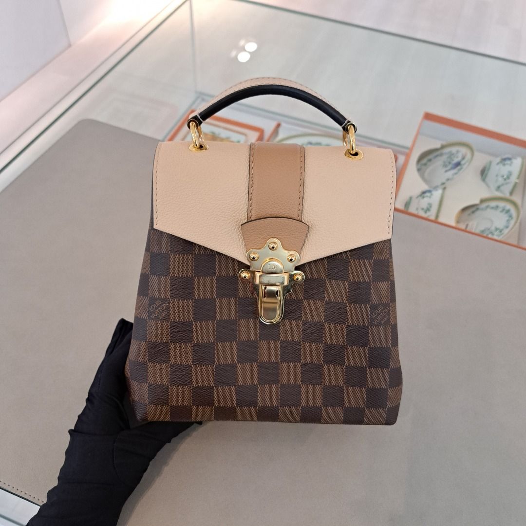 LOUIS VUITTON Damier Ebene Clapton Backpack Creme