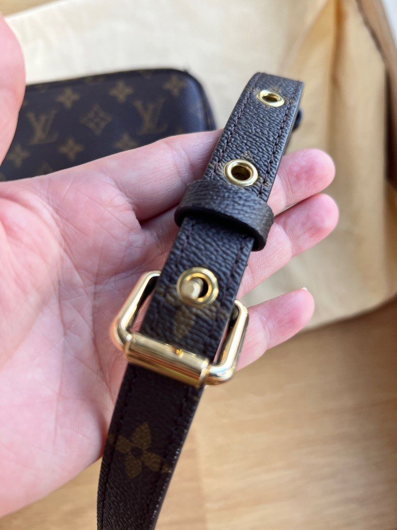 Louis Vuitton Monogram Leather Strap for Watches Brown & Pink 20mm