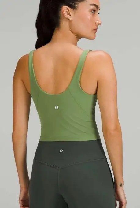 NWT Lululemon Align Waist-Length Tank Top Green Foliage Size 4