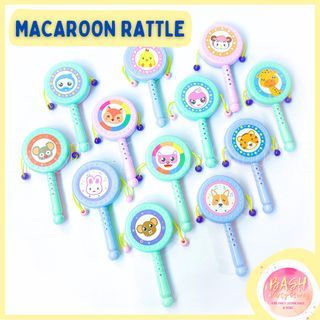 Set of 10 Macaroon Old School Kids Rattle (Kids Party Goodie Bag | Toddler Gifts | Classroom Rewards | Children Day Gift )