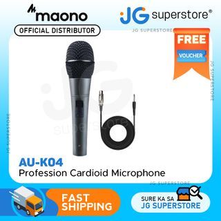 Maono AU-K04 K04 Dynamic Wired Microphone Professional Cardioid Vocal Mic with 19ft XLR Cable for Karaoke, Singing, Speech, Stage, Wedding  | JG Superstore