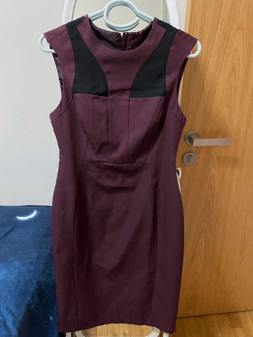 Maroon office dress sales