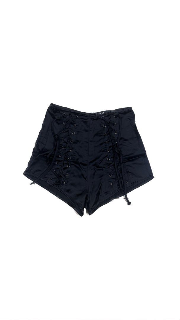 White lace up on sale shorts