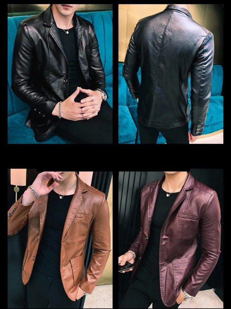 Mens leather jacket 4xl sale