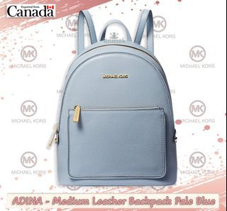 Michael Kors Adina Medium Pale Blue Pebble Leather Convertible Backpac
