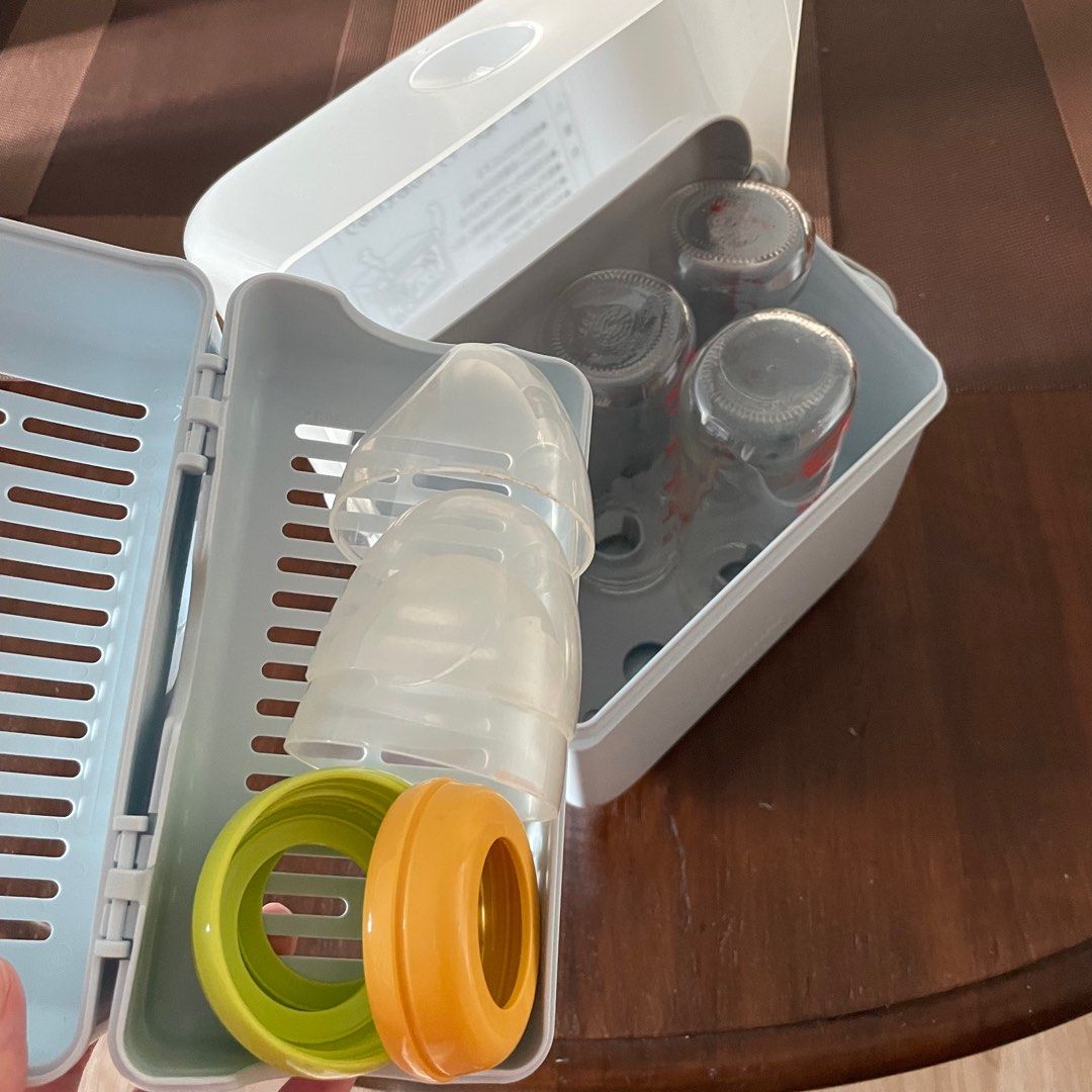 Microwave sterilization container glass baby bottle set, Babies