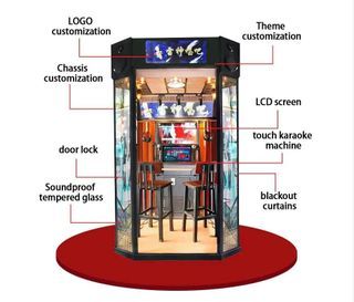 Mini KTV Booth Coin Operated Jukebox Amusement Machine Karaoke Arcade Machine K-Bar Simulator Music Song Singing Game Machine 💸 300,000