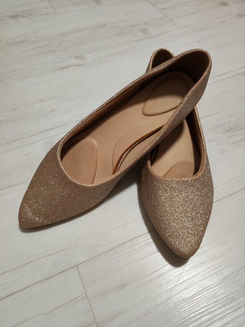 Gold glitter womens shoes discount