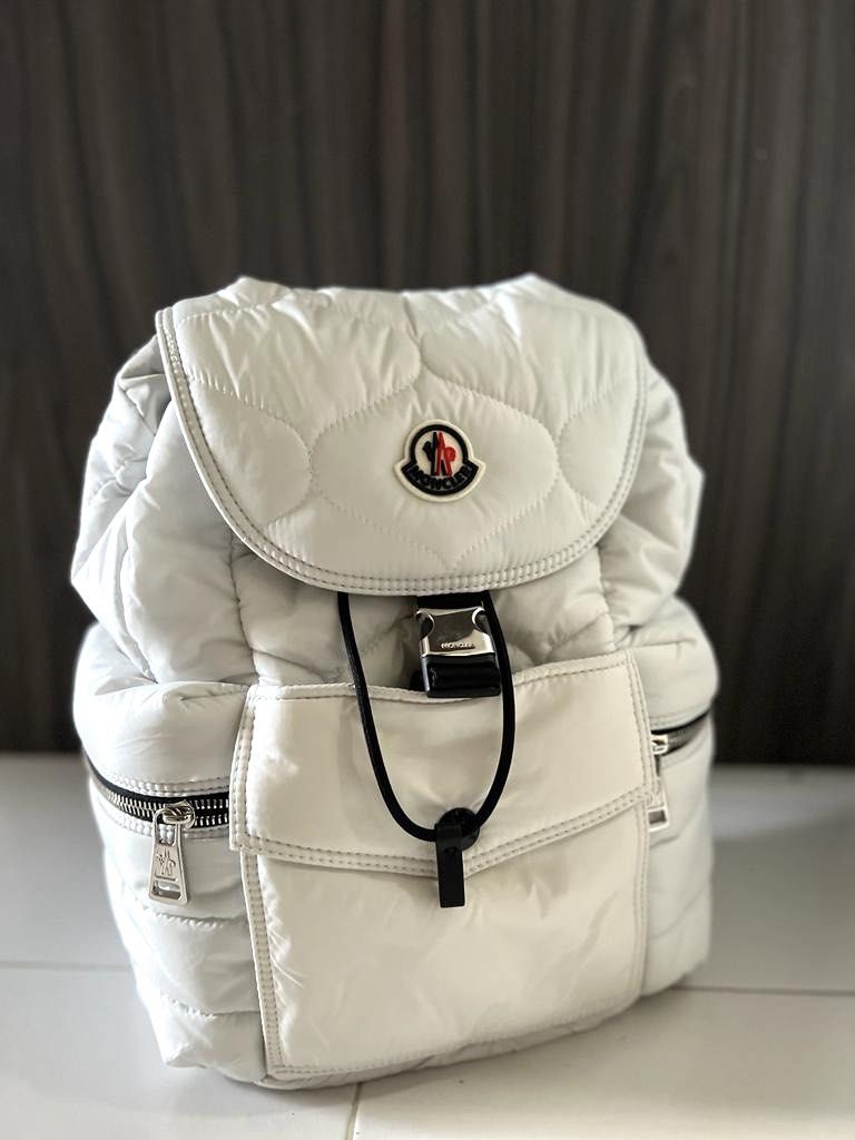 Moncler Silver Leather Mini Dauphine Backpack