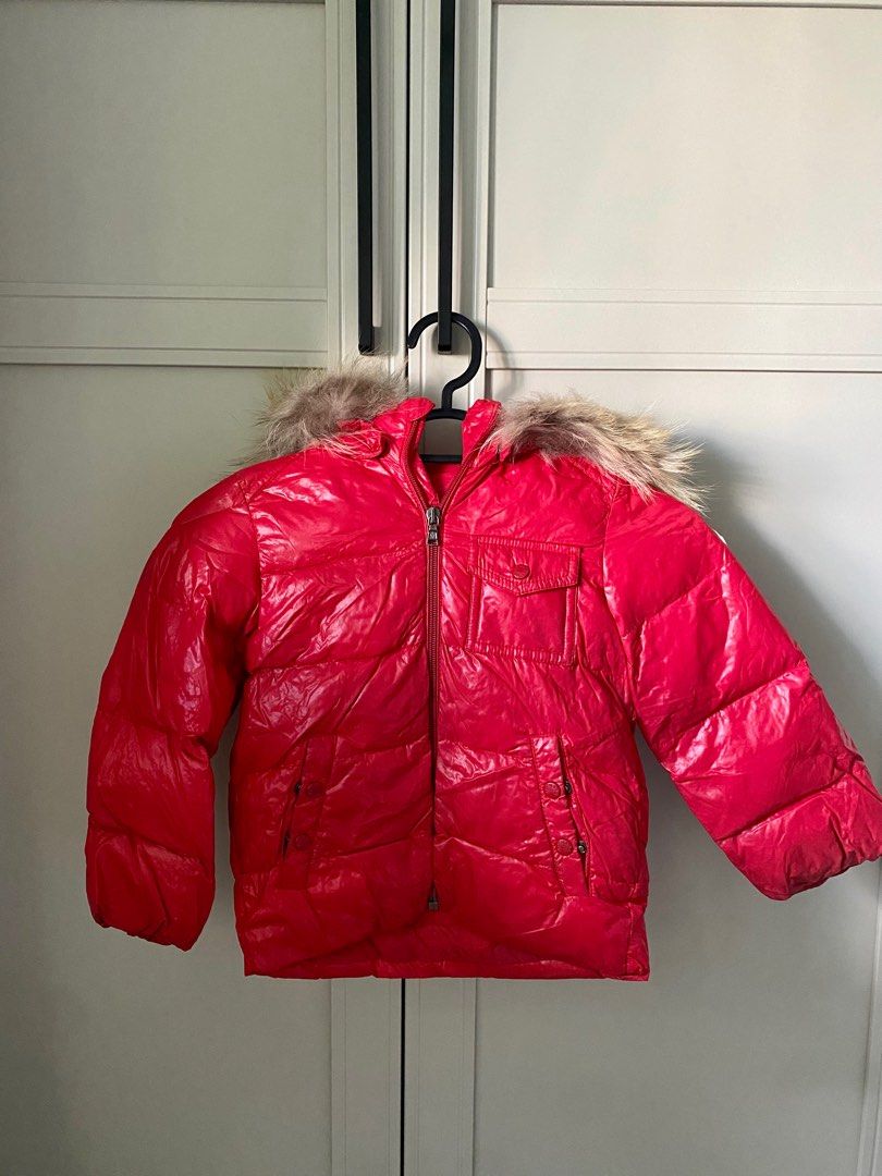 Red shiny cheap moncler coat