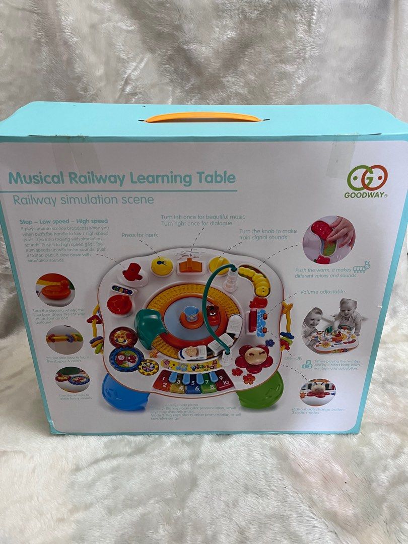 Musical railway learning shop table