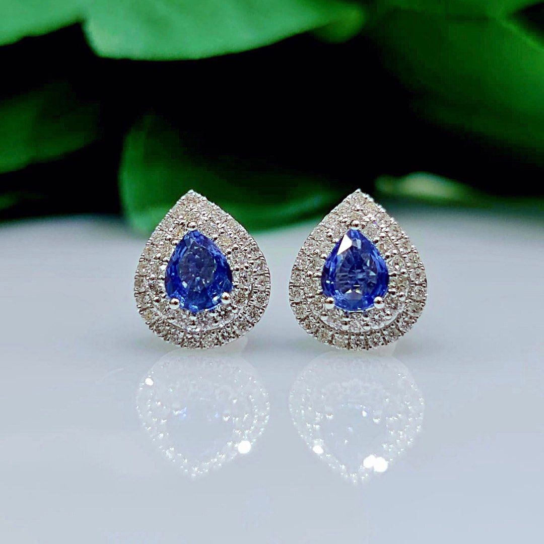 SUPER DEAL Natural Blue sapphire earrings Women s Fashion