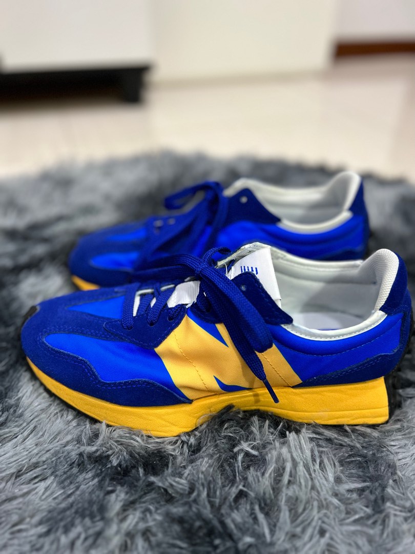 New Balance 327 Marine Blue Yellow, Men's Fashion, Footwear, Sneakers on  Carousell