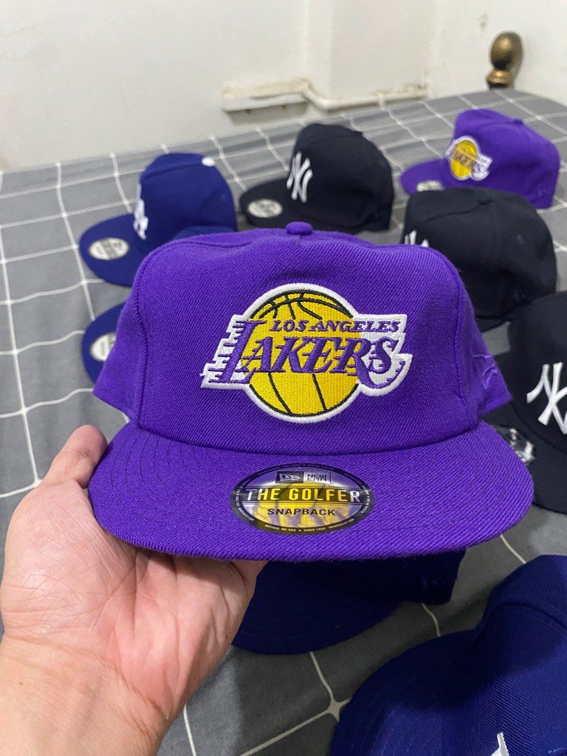 Los Angeles Lakers Script Golfer Hat, White, by New Era