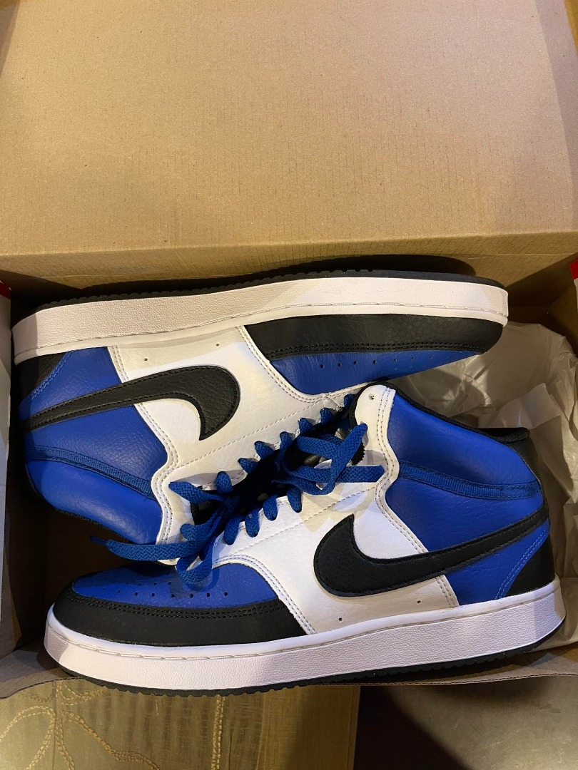 NIKE Court Vision MID (US 8) Blue/Black White Colorway Women s Fashion