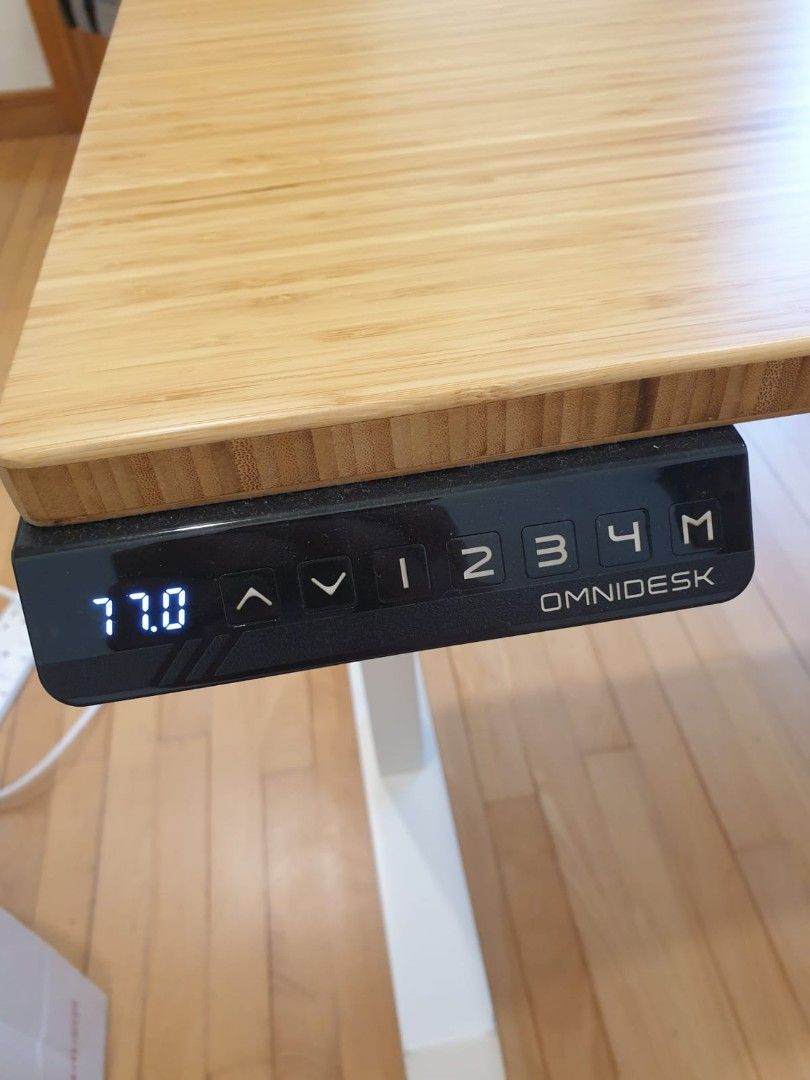 Omnidesk Pro with bamboo table top, Furniture & Home Living, Furniture, Tables & Sets on Carousell