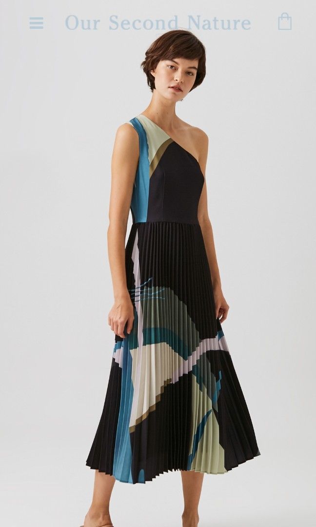 Bcbg rainbow store pleated midi dress