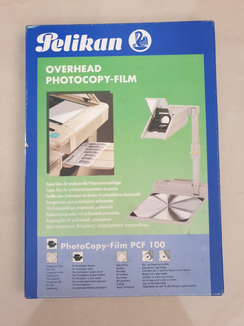 Pelikan Overhead Projector / Clear Photocopy Film Plastic Sheet