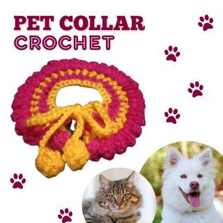 Pet Collar, Adjustable Pet Collar, Pet Collar Crochet, Dog Collar, Cat Collar