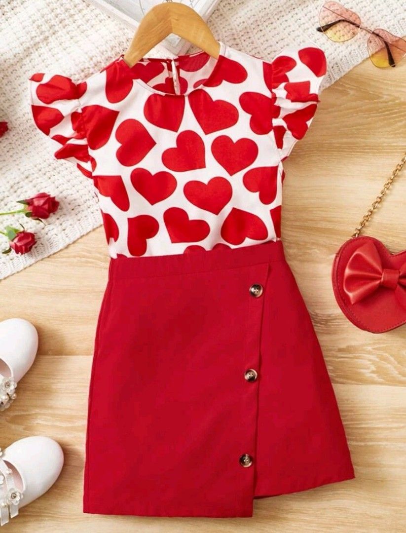White top red bottom dress on sale