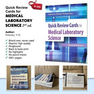 POLANSKY Quick Review Cards for Medical Laboratory Science 2nd Edition MEDTECH REVIEWER MEDTECH BOOK