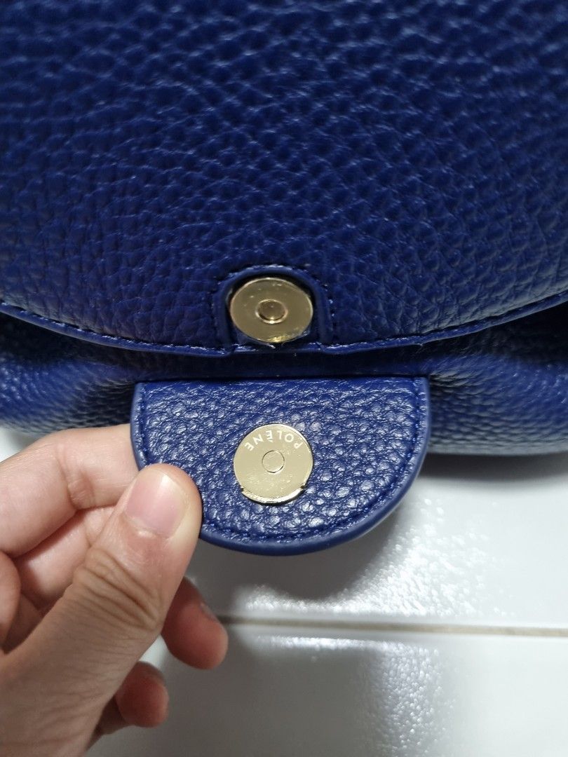 POLENE Numero Un Nano in textured/grained navy blue, Luxury, Bags ...