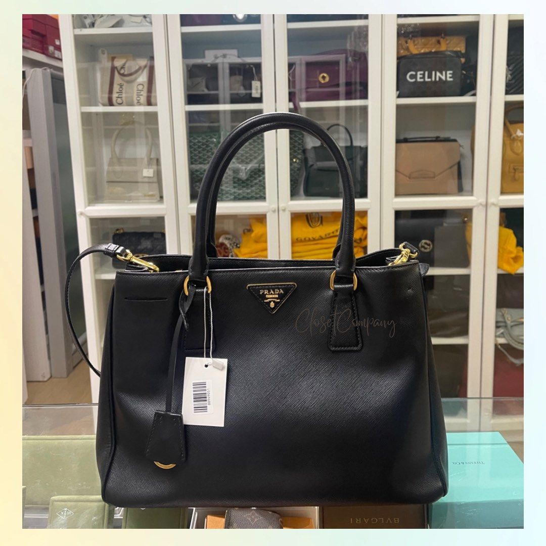 PRADA saffiano + tessuto nero, Luxury, Bags & Wallets on Carousell