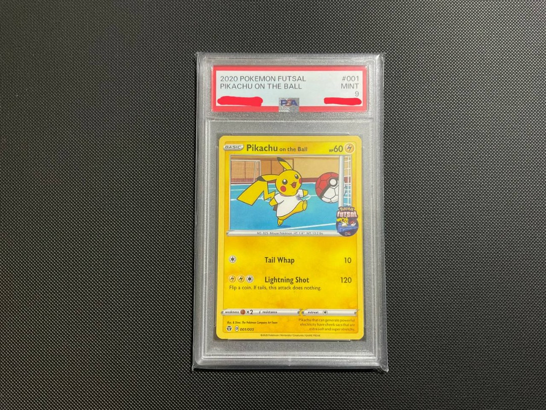 pokemon pikachu futsal card On The Ball Promo #001 PSA 10  TBC Games exclusive set marking the partnership between The Pokmon Company and the England Football Association to promote Youth Futsal UK Retailer GAME Gives Away