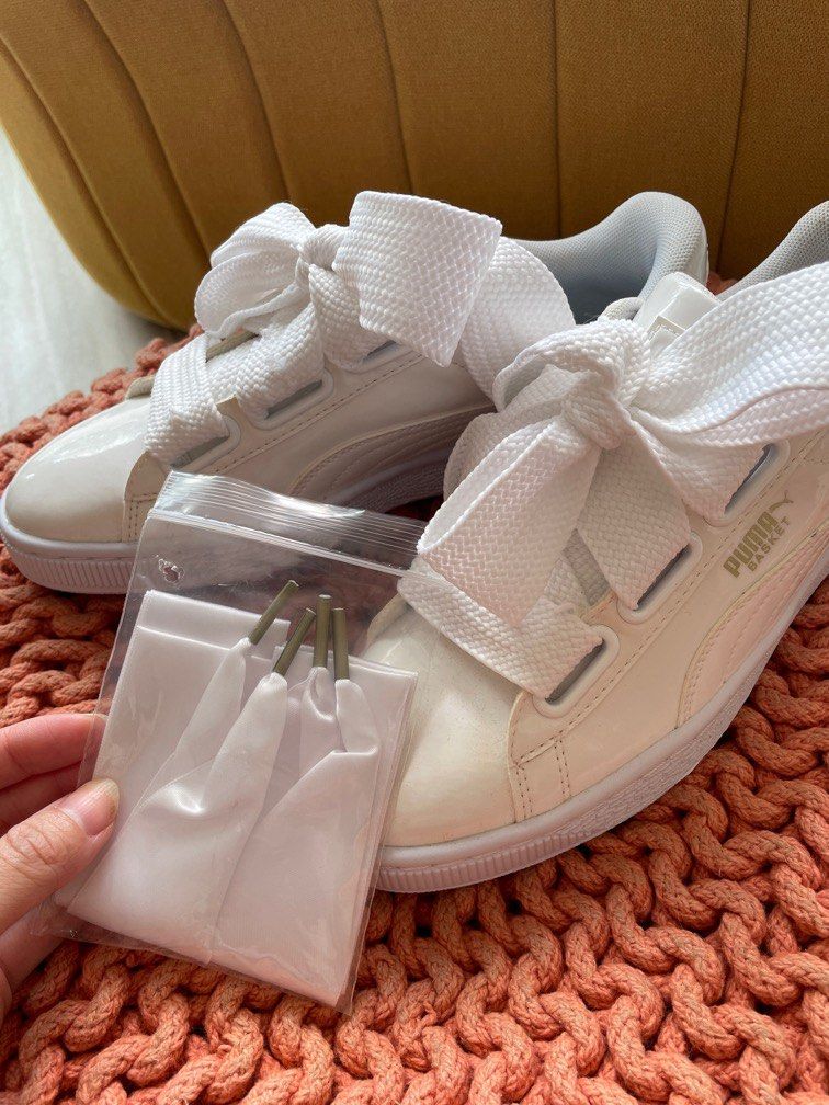 Puma Basket Heart Patent White