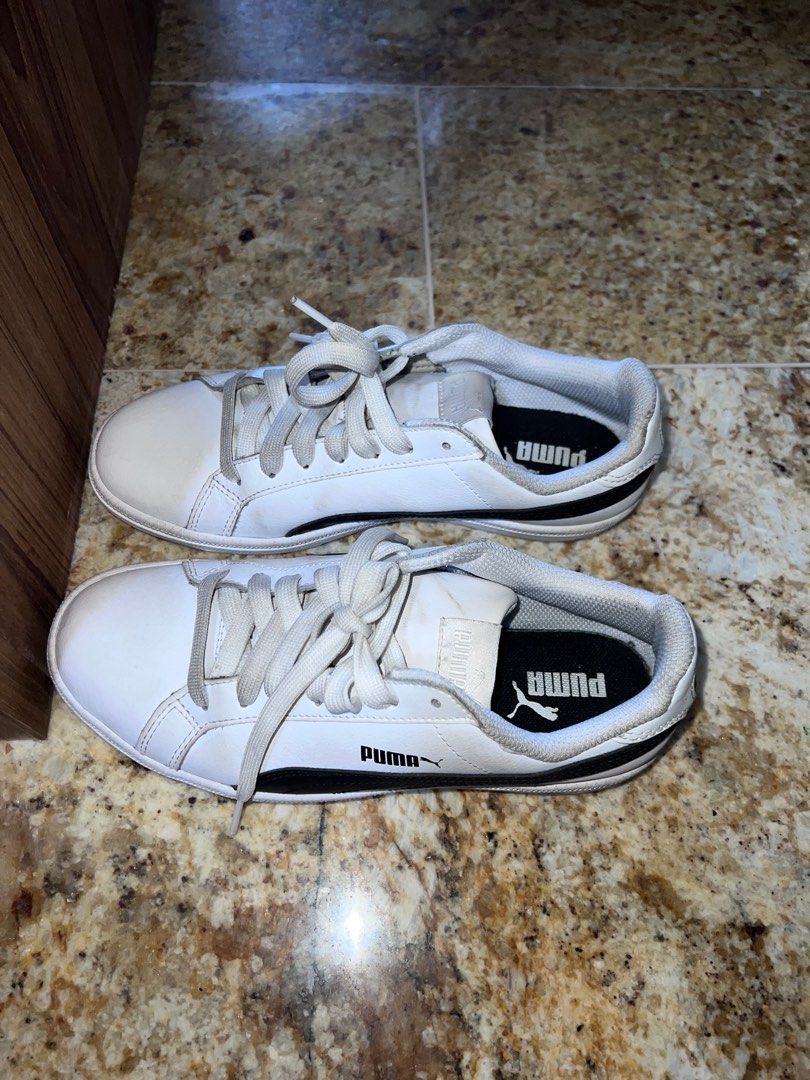 Puma white smash hot sale
