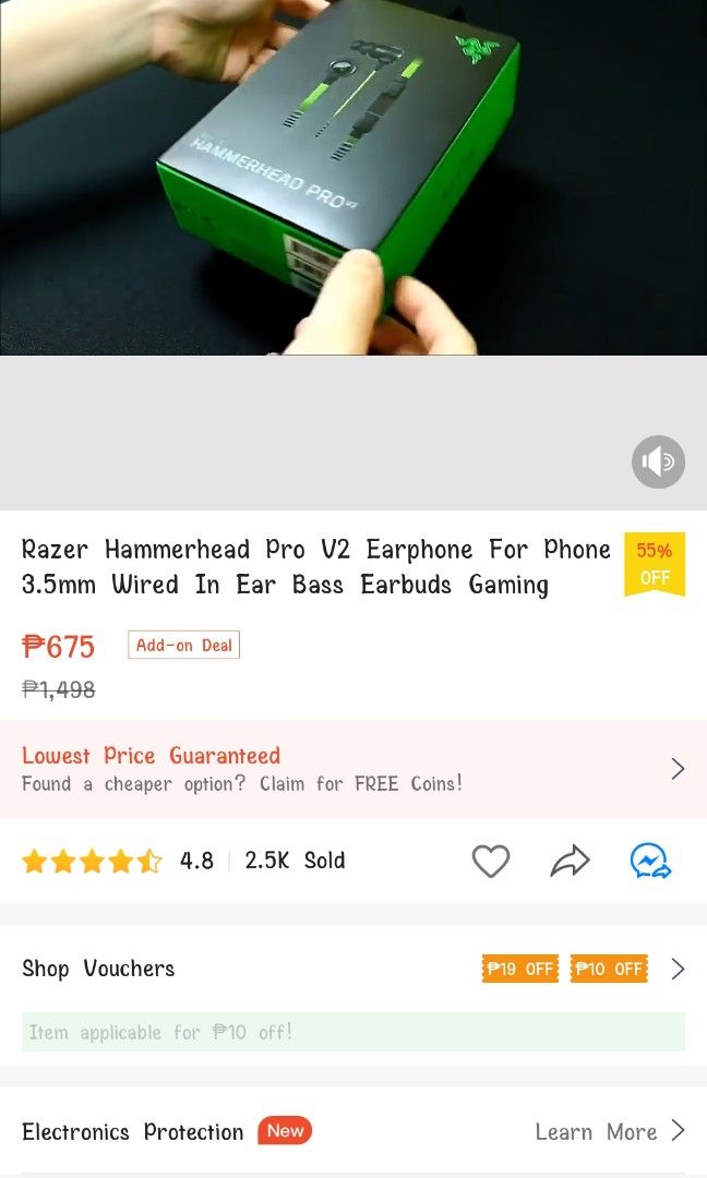 RAZER hammerhead pro v2, Audio, Earphones on Carousell