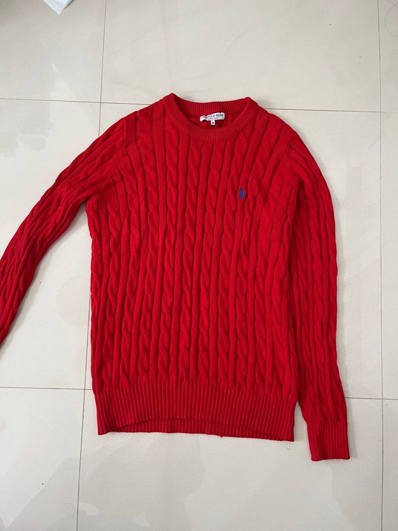 Red discount sweater polo